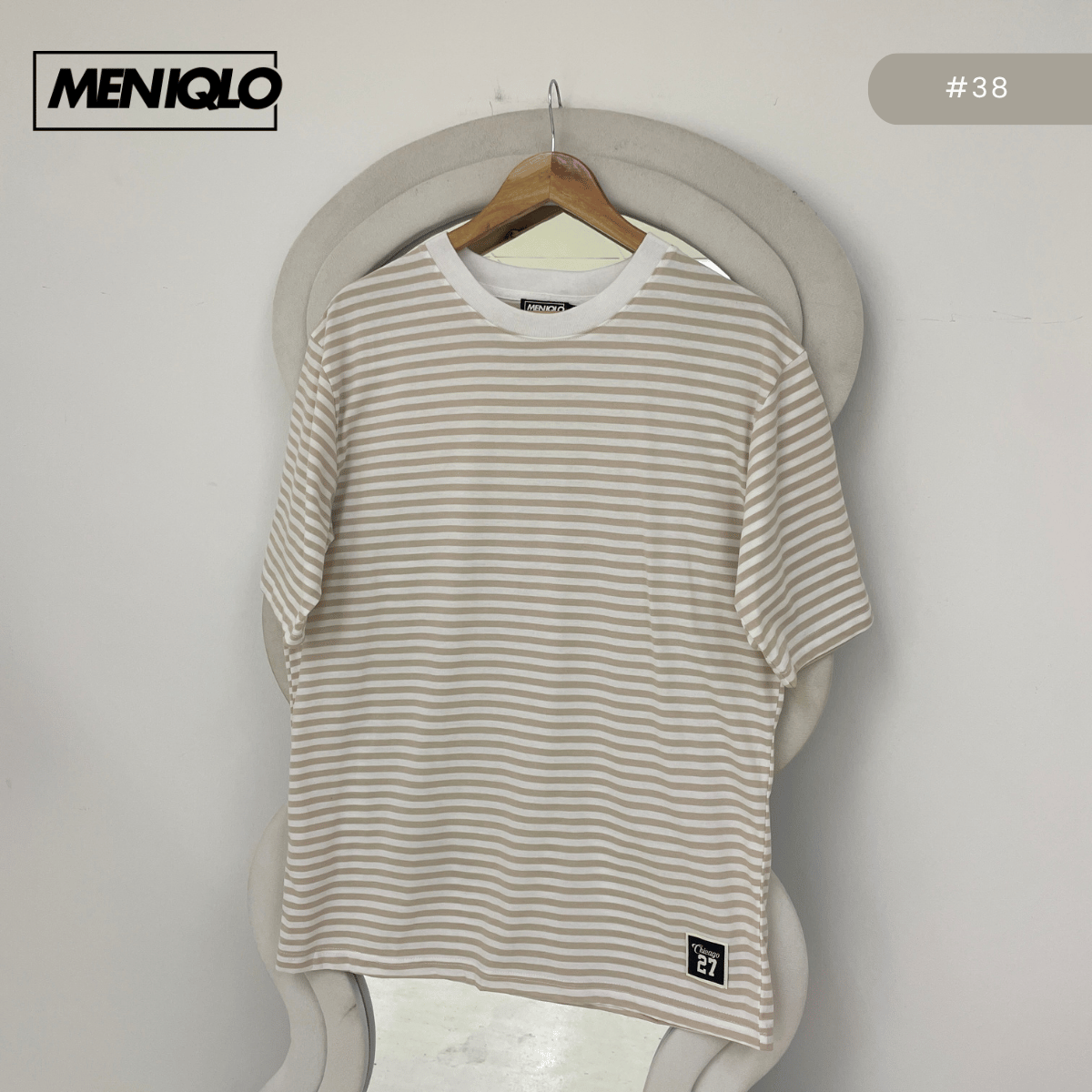 MENIQLO MARTIN OVERSIZED SHIRT STRIPE SHORT SLEEVE-MQ1004