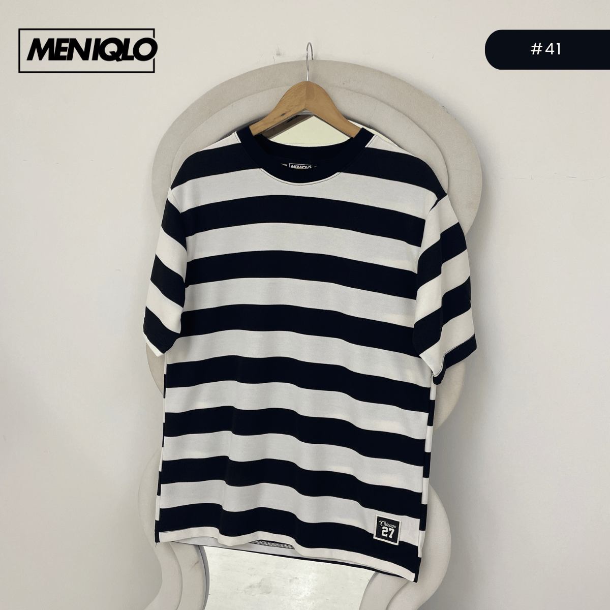 MENIQLO MARTIN OVERSIZED SHIRT STRIPE SHORT SLEEVE-MQ1004