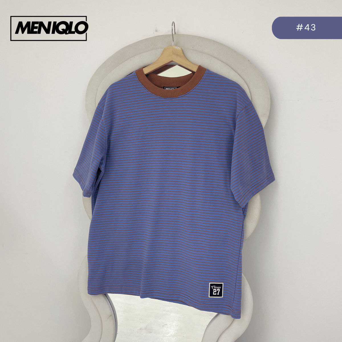 MENIQLO MARTIN OVERSIZED SHIRT STRIPE SHORT SLEEVE-MQ1004