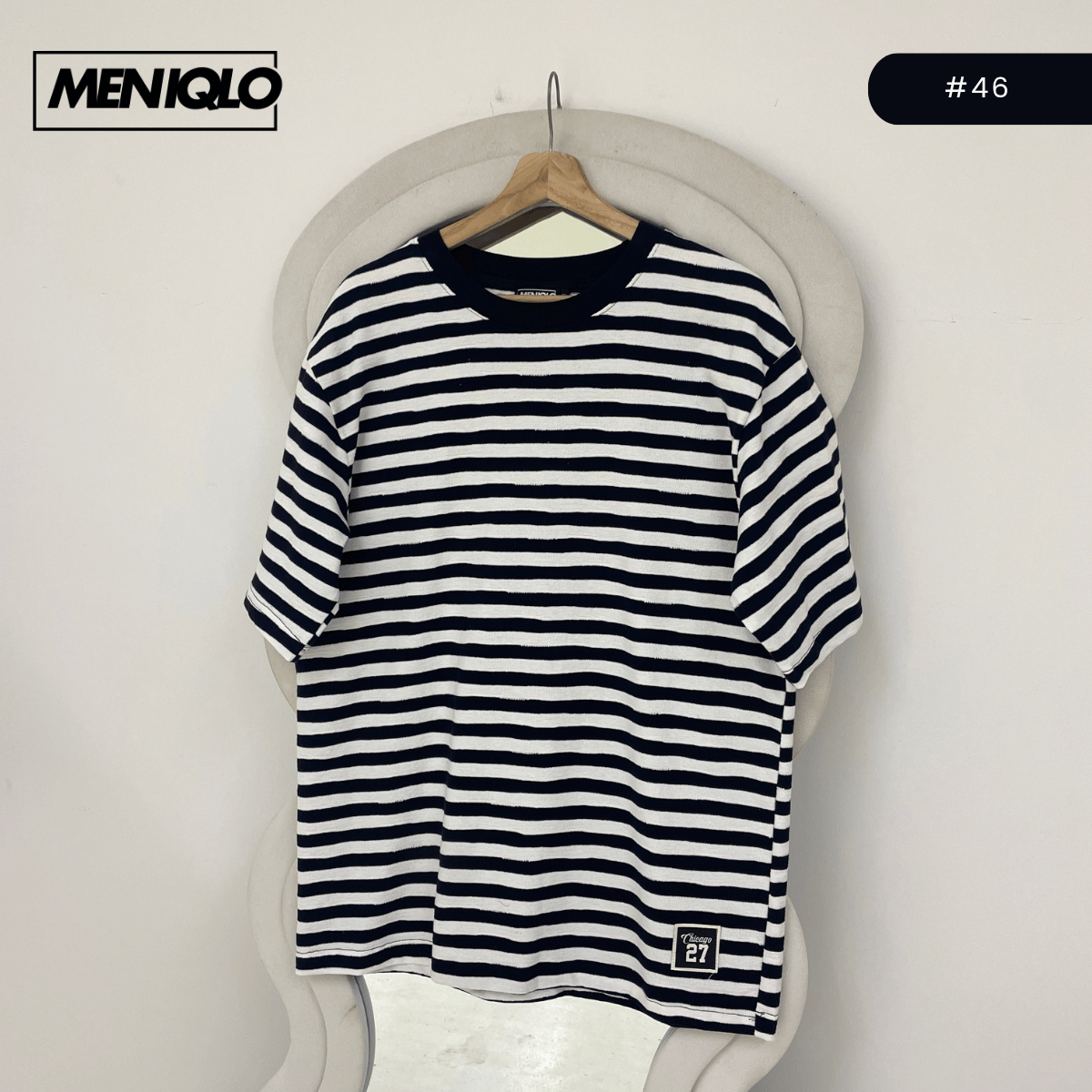 MENIQLO MARTIN OVERSIZED SHIRT STRIPE SHORT SLEEVE-MQ1004