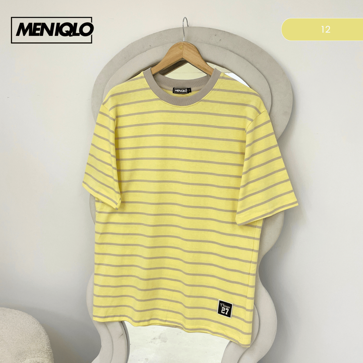 MENIQLO MARTIN OVERSIZED SHIRT STRIPE SHORT SLEEVE-MQ1004