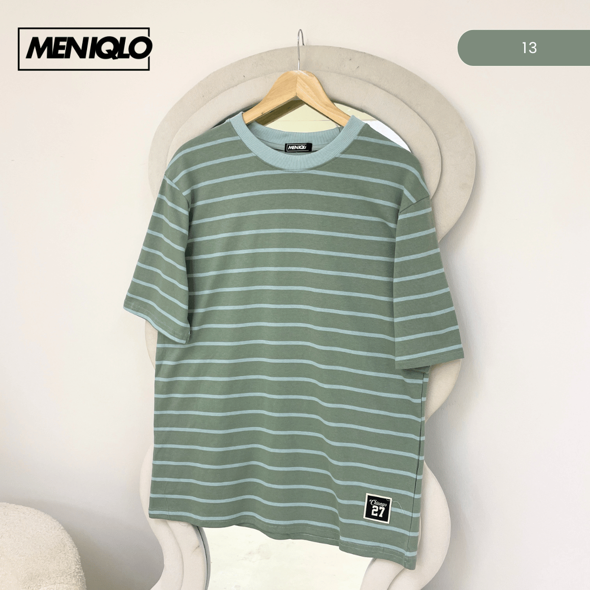 MENIQLO MARTIN OVERSIZED SHIRT STRIPE SHORT SLEEVE-MQ1004