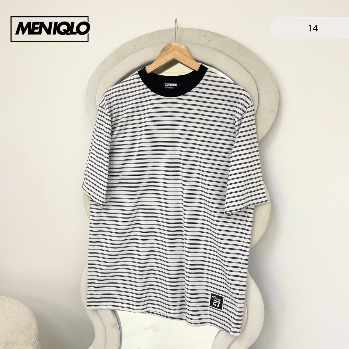 MENIQLO MARTIN OVERSIZED SHIRT STRIPE SHORT SLEEVE-MQ1004