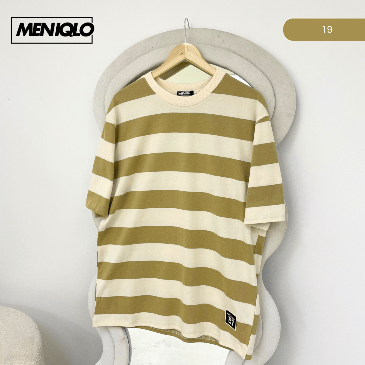 MENIQLO MARTIN OVERSIZED SHIRT STRIPE SHORT SLEEVE-MQ1004