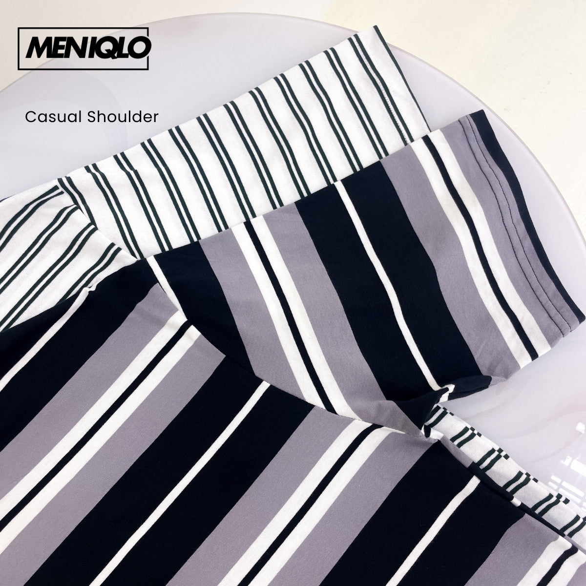 MENIQLO MARTIN OVERSIZED SHIRT STRIPE SHORT SLEEVE-MQ1004