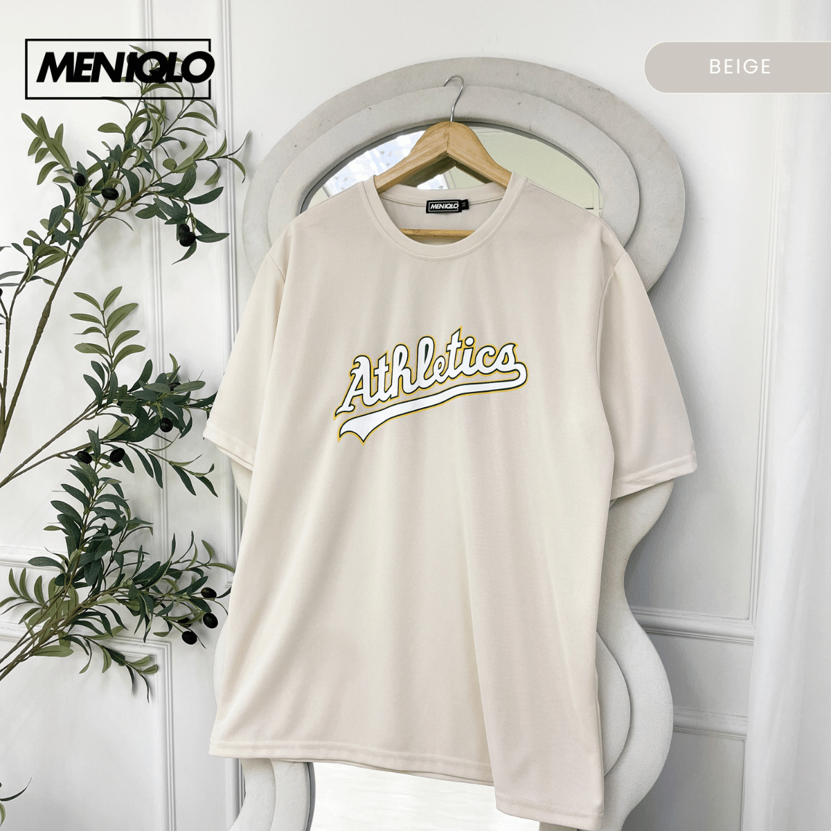 MENIQLO TRAVIS MAN CLASSIC ATHLETICS GRAPHIC PERFORMANCE TEE - MQ1005
