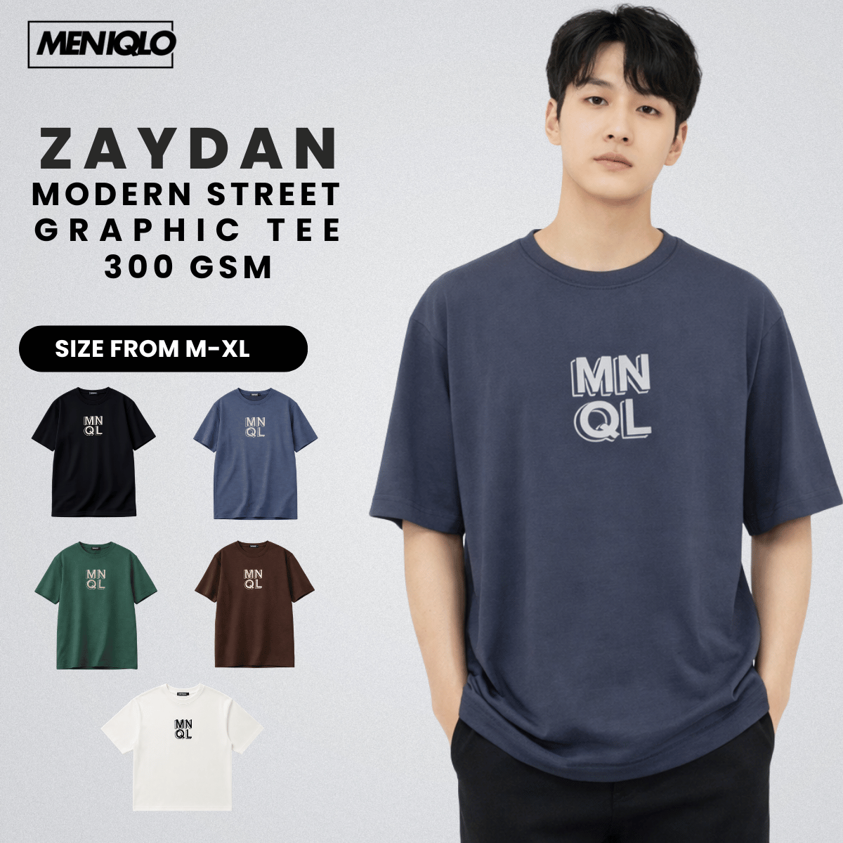MENIQLO ZAYDAN MODERN STREET GRAPHIC TEE 300 GSM - MQ1006
