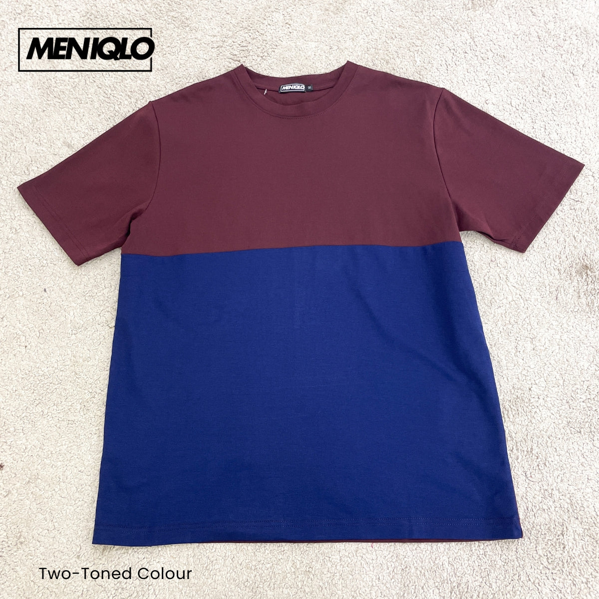 MENIQLO IRFAN OVERSIZED TWO-TONED COLOUR SHIRT - MQ1008