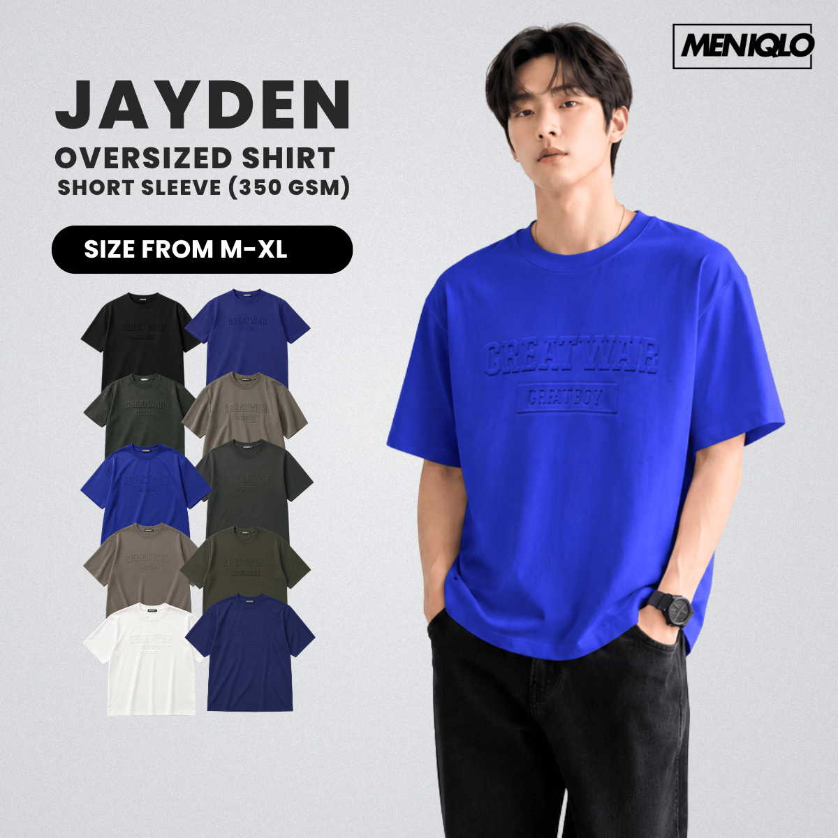 MENIQLO JAYDEN OVERSIZED SHIRT SHORT SLEEVE 350 GSM-MQ1009
