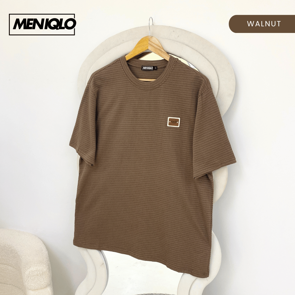 MENIQLO HAKIM OVERSIZED SHIRT TEXTURED PATCH TEE(220GSM)-MQ1010