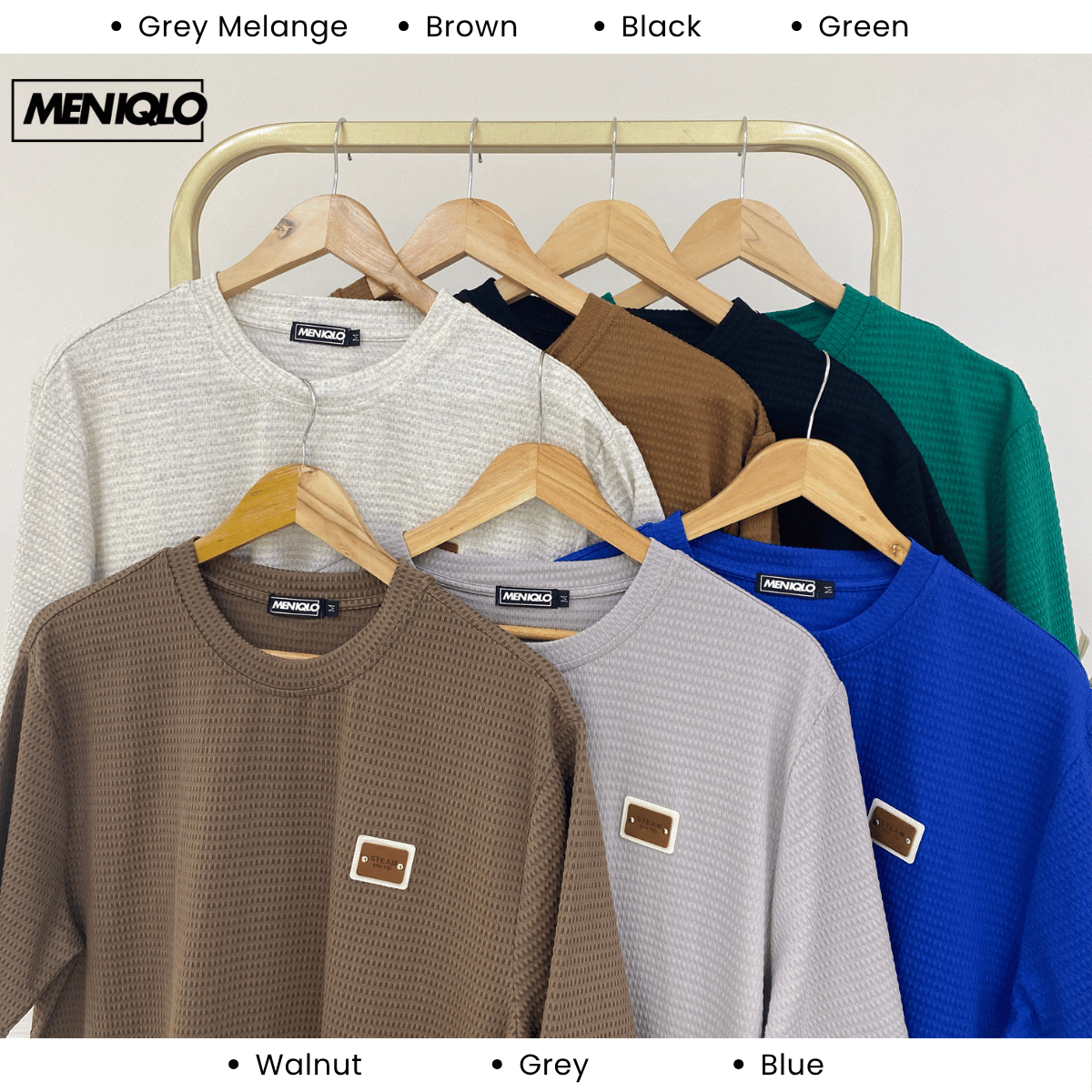 MENIQLO HAKIM OVERSIZED SHIRT TEXTURED PATCH TEE(220GSM)-MQ1010