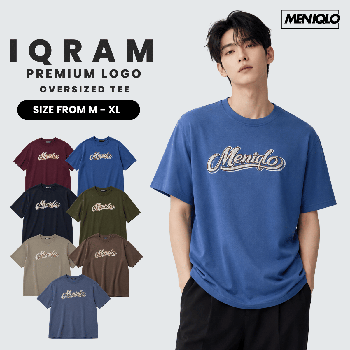 MENIQLO IQRAM PREMIUM LOGO OVERSIZED TEE - MQ1011