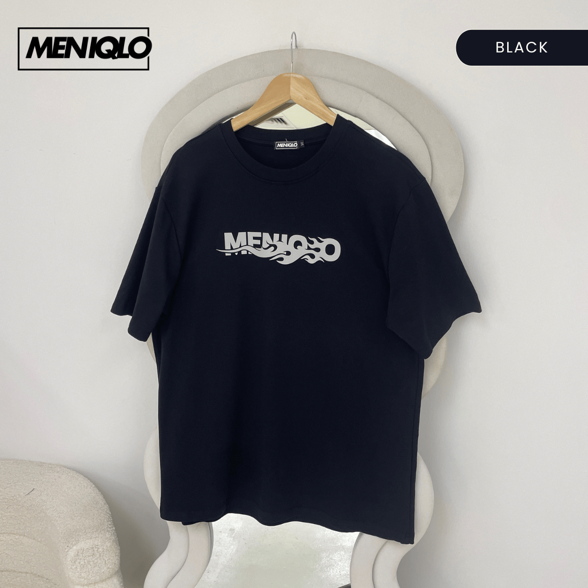 MENIQLO HARITH FLAME MOTION OVERSIZED T-SHIRT - MQ1012