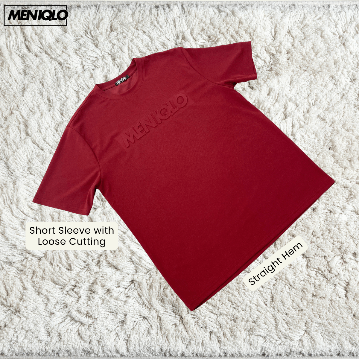 MENIQLO FARHAN CASUAL EMBOSSED OVERSIZED TEE-MQ1013