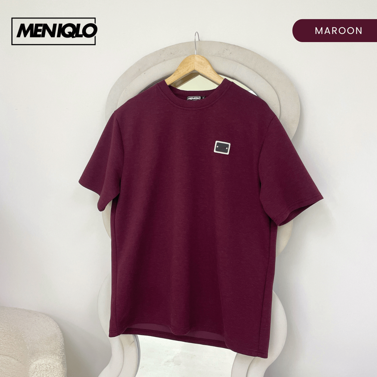 MENIQLO FIKRI MINIMAL PATCH OVERSIZED T-SHIRT-MQ1016