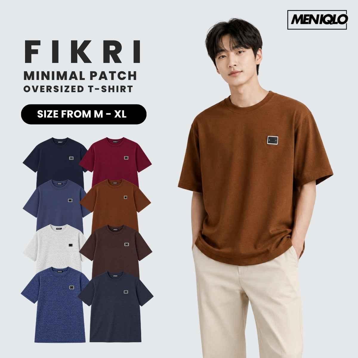 MENIQLO FIKRI MINIMAL PATCH OVERSIZED T-SHIRT-MQ1016