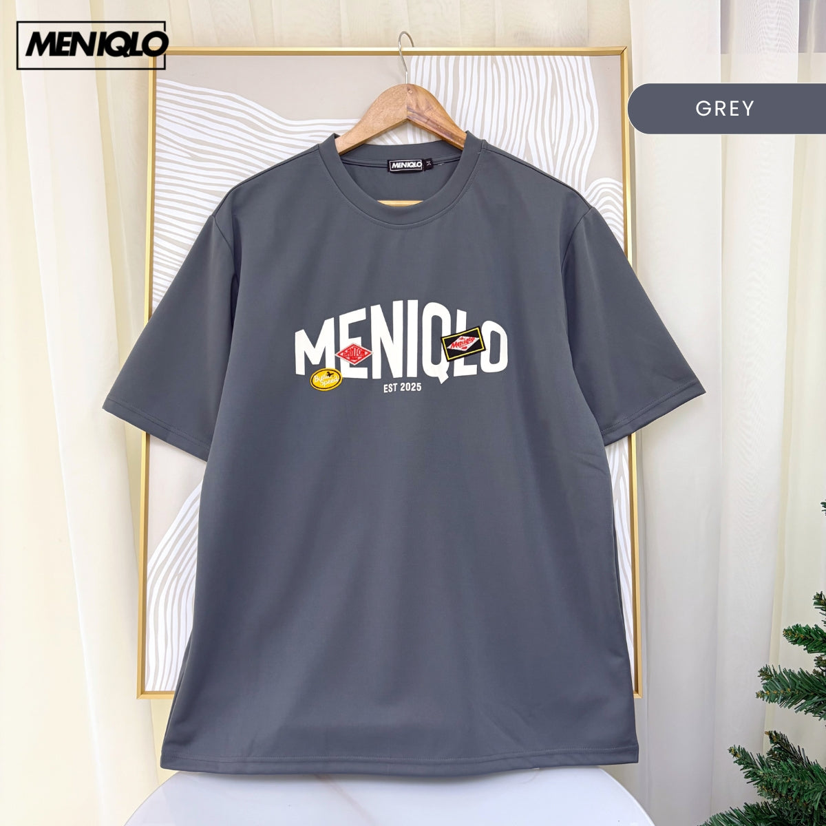MENIQLO ZAIM MEN CASUAL GRAPHIC T-SHIRT OVERSIZED TEE (300GSM) - MQ1024