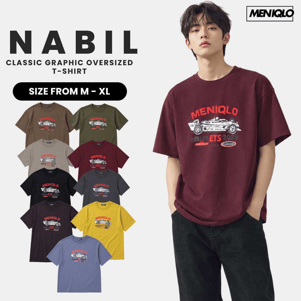 MENIQLO NABIL CLASSIC GRAPHIC OVERSIZED T-SHIRT-MQ1026