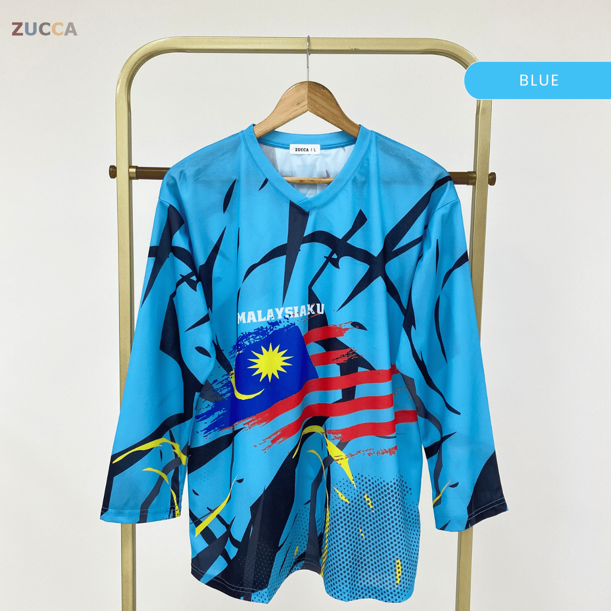 ZUCCA GEMILANG JERSI LENGAN PANJANG PATRIOTIK UNISEX-MS002 Microfiber