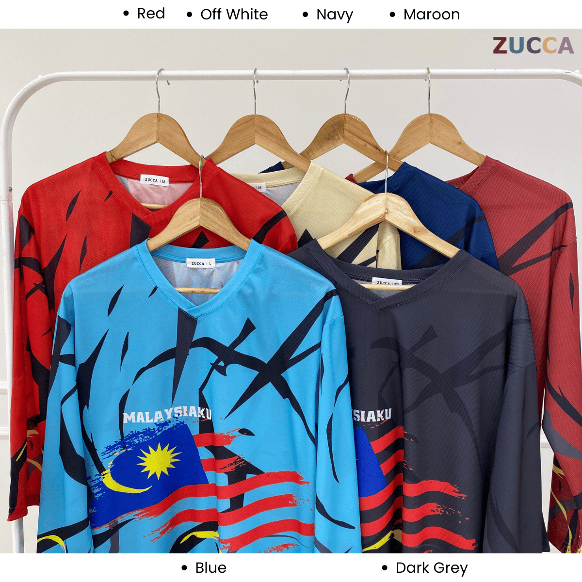 ZUCCA GEMILANG JERSI LENGAN PANJANG PATRIOTIK UNISEX-MS002 Microfiber