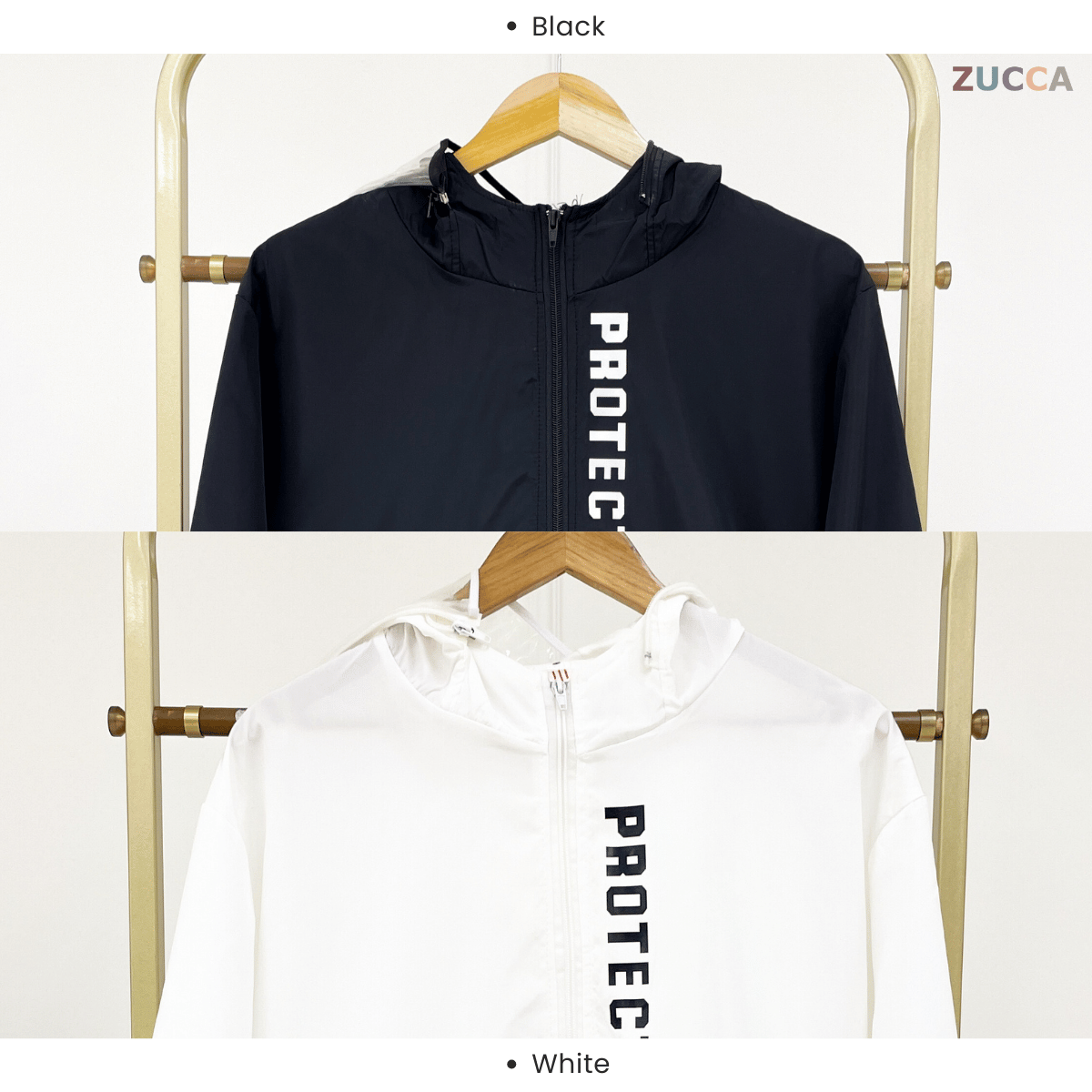 ZUCCA RAVEN HOODED WINDBREAKER BAJU PEREMPUAN S-3XL - MS005