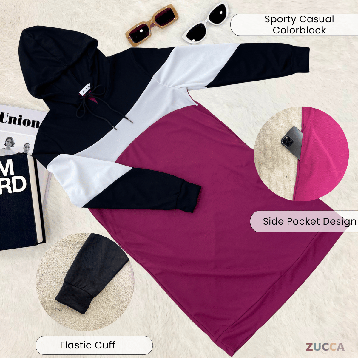 ZUCCA AZZIRA LUXE SPORT COLOURBLOCK DRESS-MS008