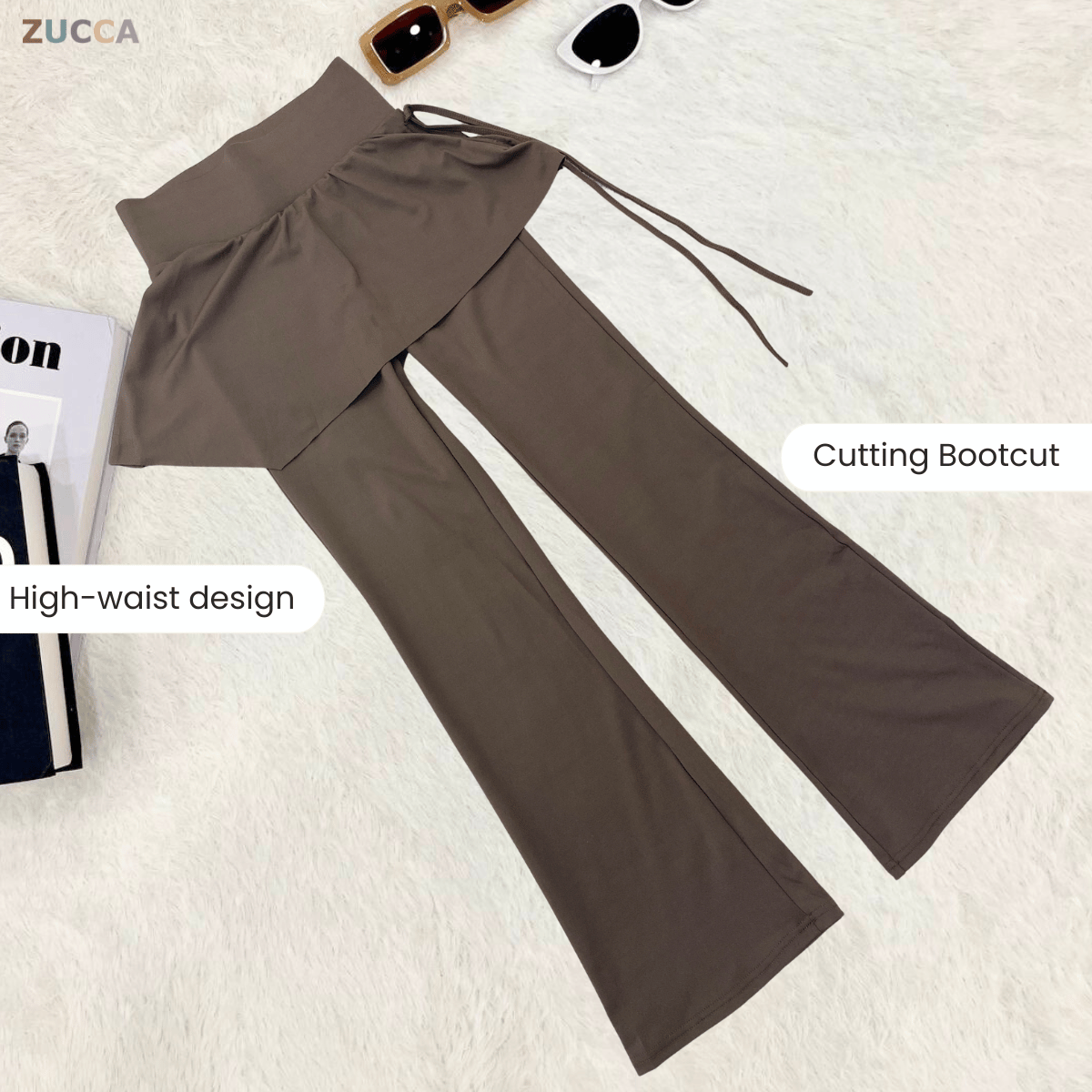 NERINA PALAZZO FLARE PANTS WITH OVERLAY SKIRT MUSLIMAH STYLE-MS011 (SW93)