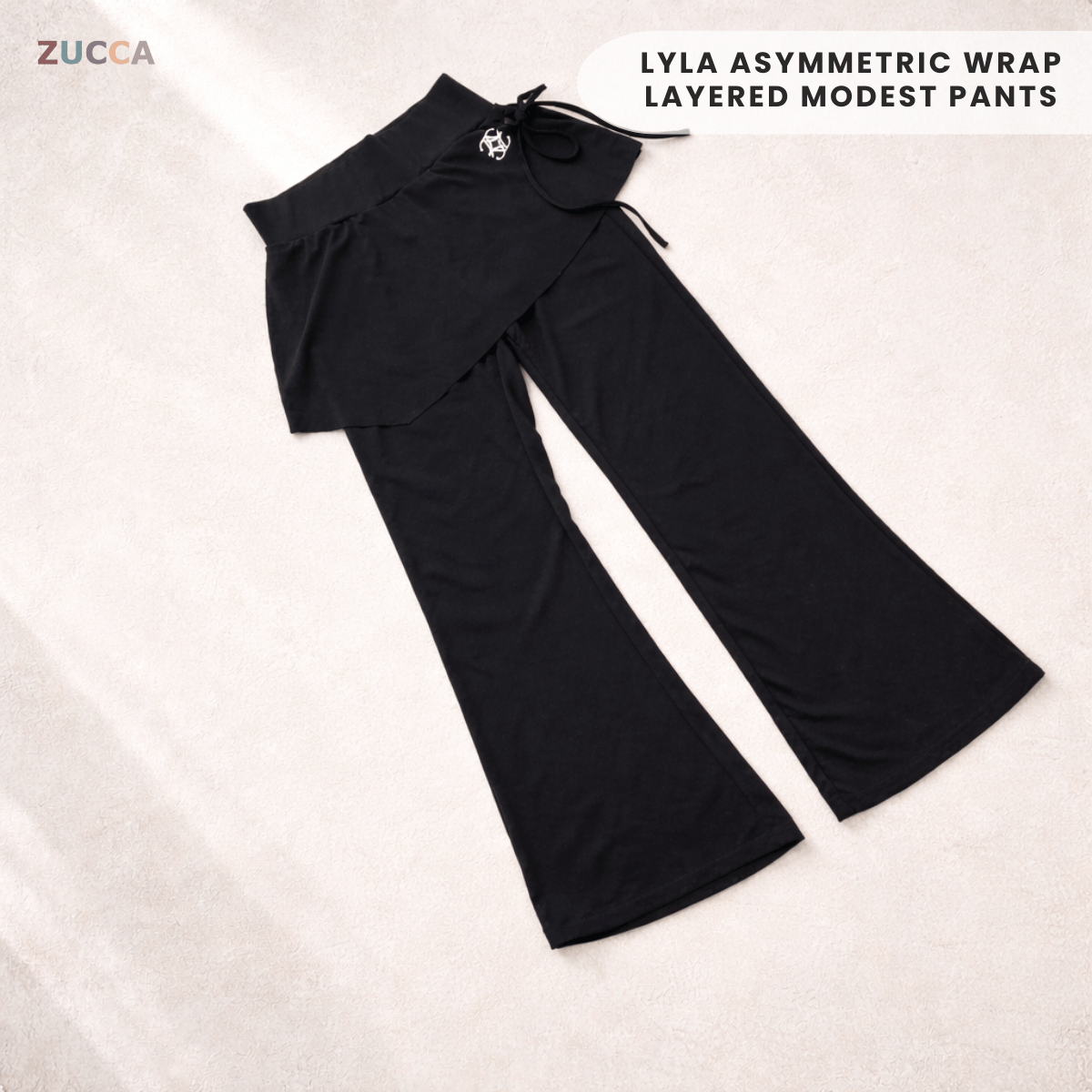 ZUCCA LYLA ASYMMETRIC WRAP LAYERED MODEST PANTS - MS016 (GN255)