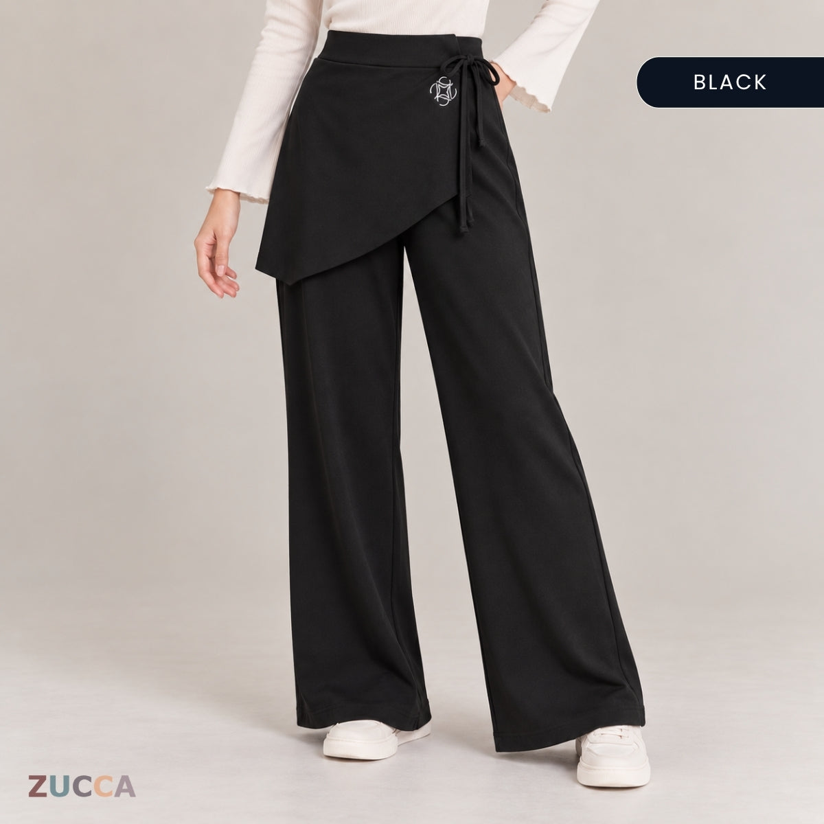 ZUCCA LYLA ASYMMETRIC WRAP LAYERED MODEST PANTS - MS016 (GN255)