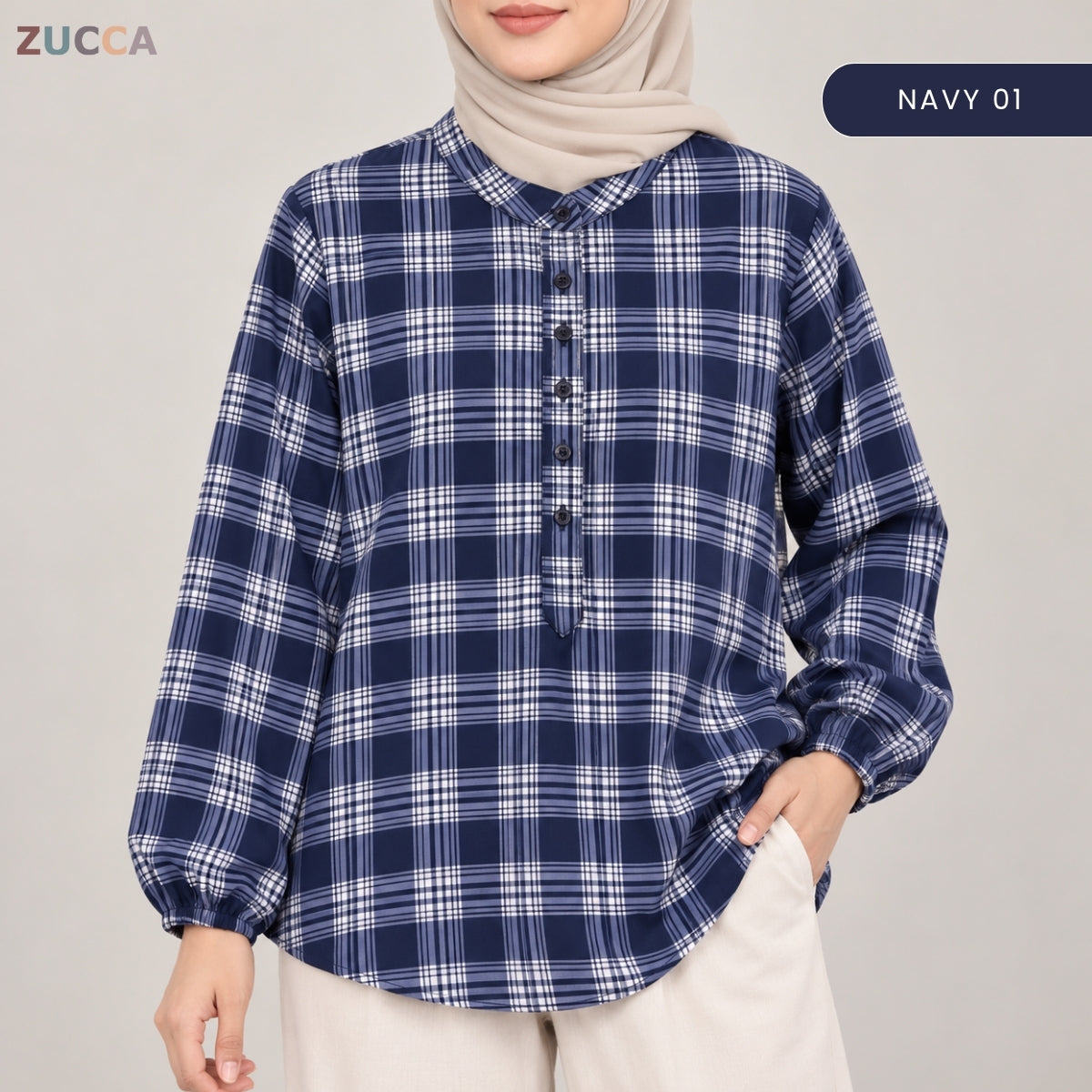 ZUCCA ZULAIKA PLAID CHECKERED LONG SLEEVE SHIRT -MA245