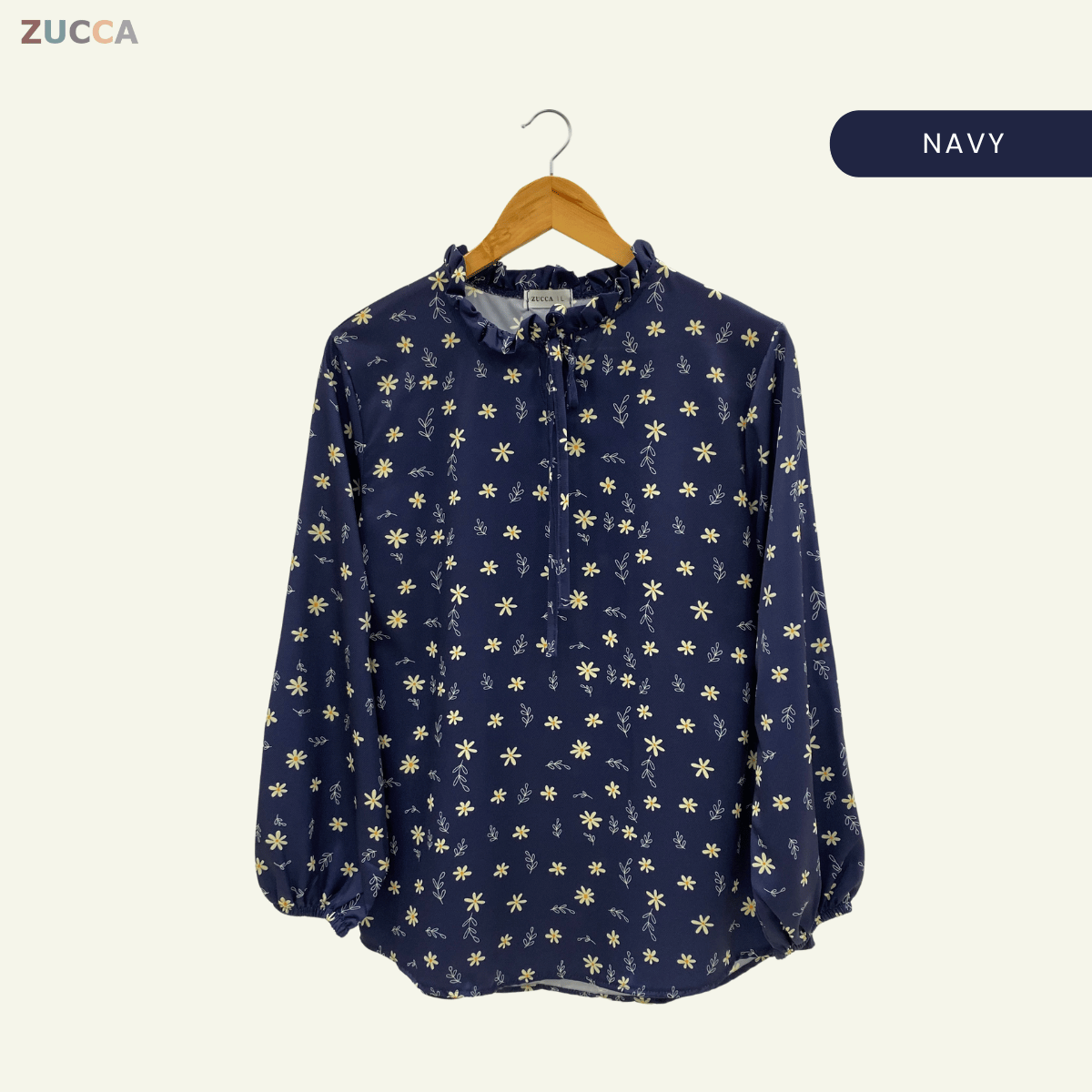 ZUCCA HANISA RUFFLE NECK FLORAL WOMEN BLOUSE - DM091