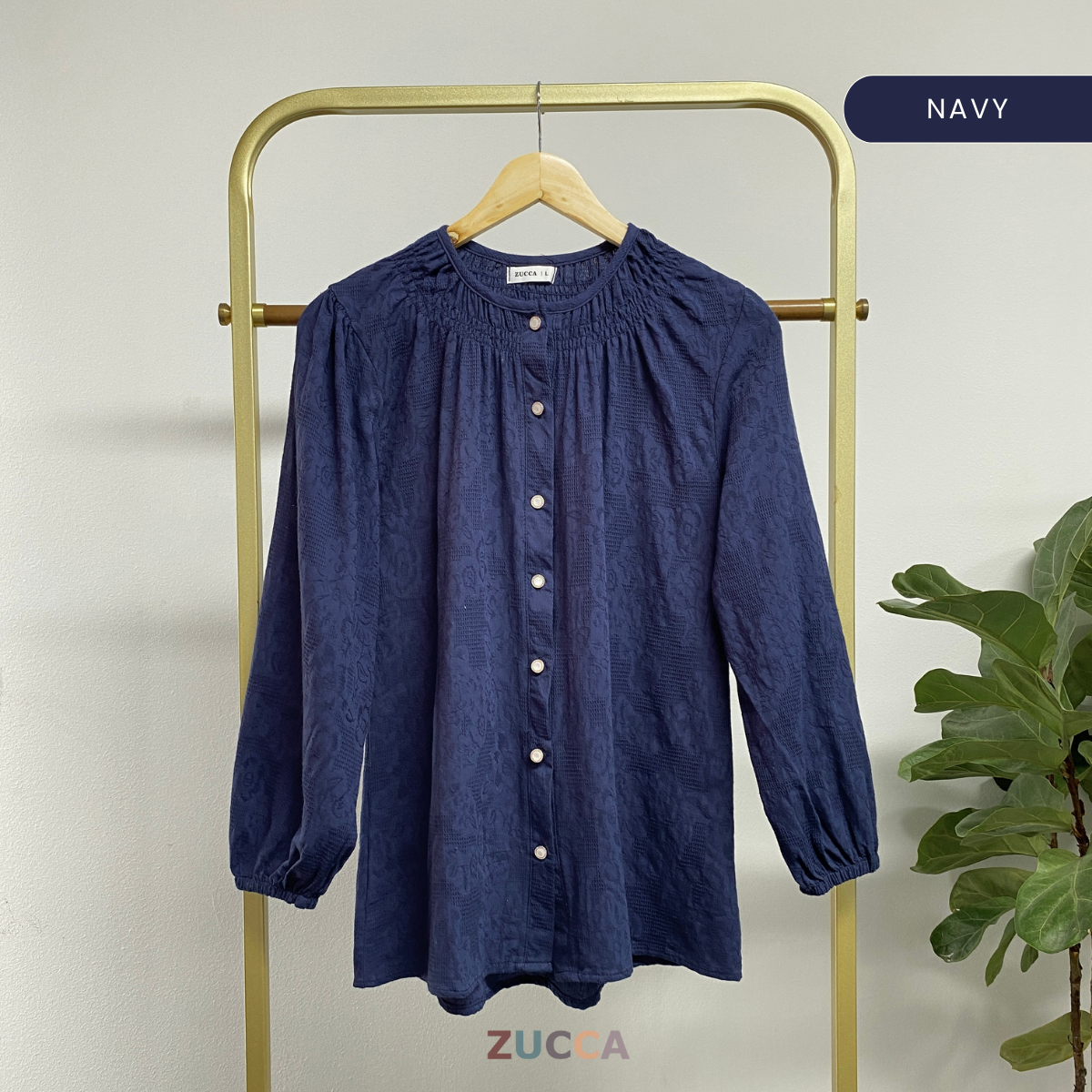 ZUCCA FARISYA BLAUS WANITA JACQUARD - DM269