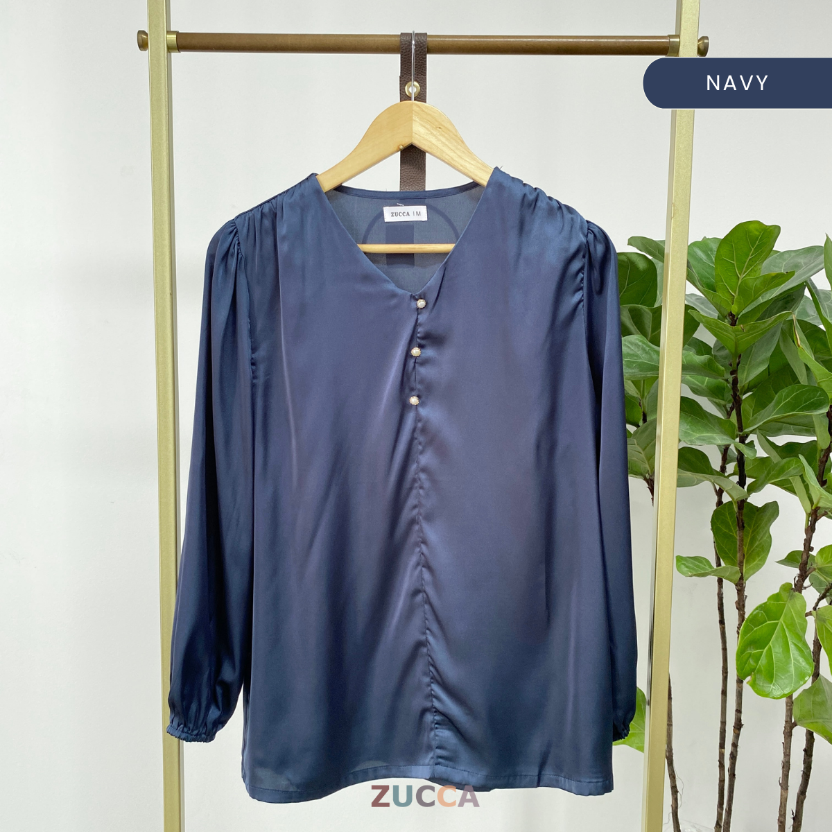 ZUCCA SOLLY PLAIN FULL BUTTON BLOUSE - MA062 KOREAN STYLE