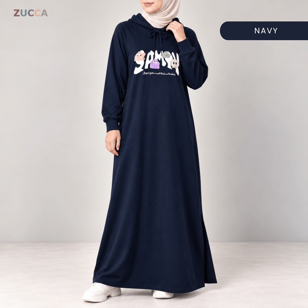 ZUCCA INARA EMBROIDERED MAXI DRESS HOODIE - MA258