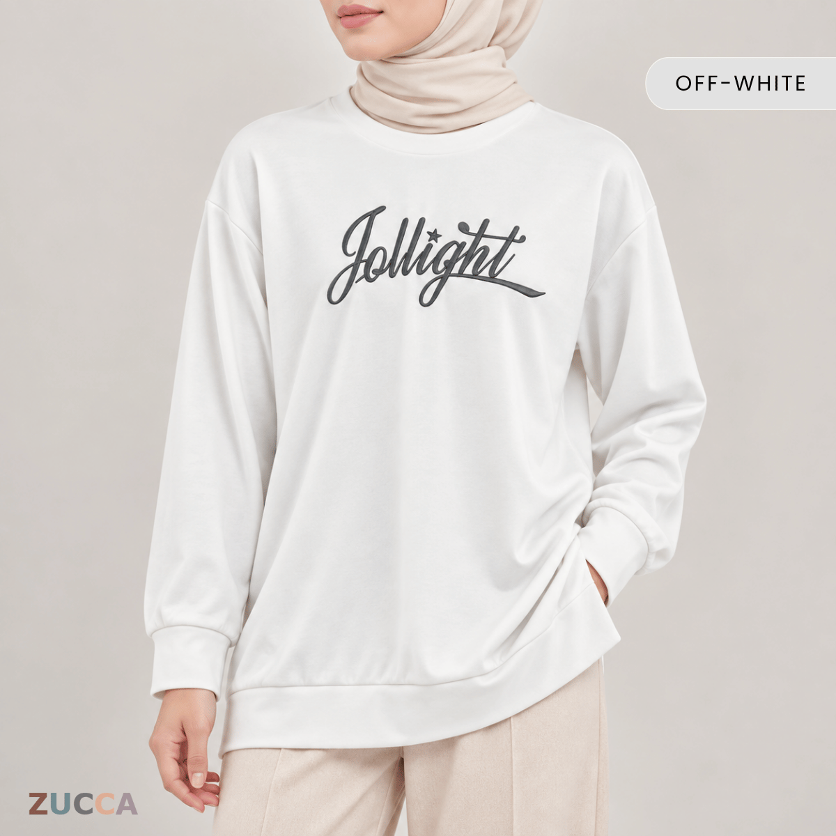 ZUCCA NELLY MINIMAL EMBROIDERED COZY SWEATSHIRT - MA199