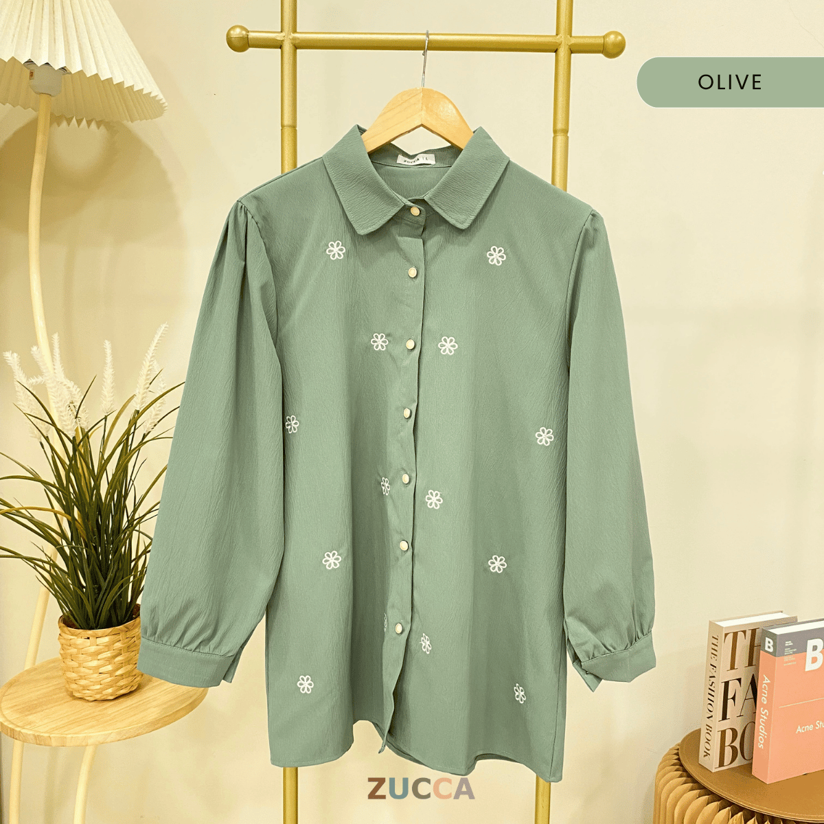 ZUCCA DILLA KEMEJA BERBUTANG PENUH DENGAN SULAMAN - DM251