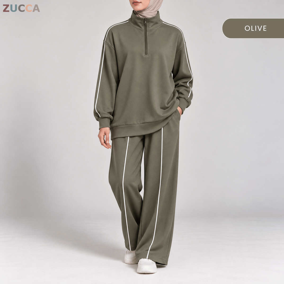 ZUCCA RAVEENA RELAXED CASUAL SPORTY HALF ZIP - MA297