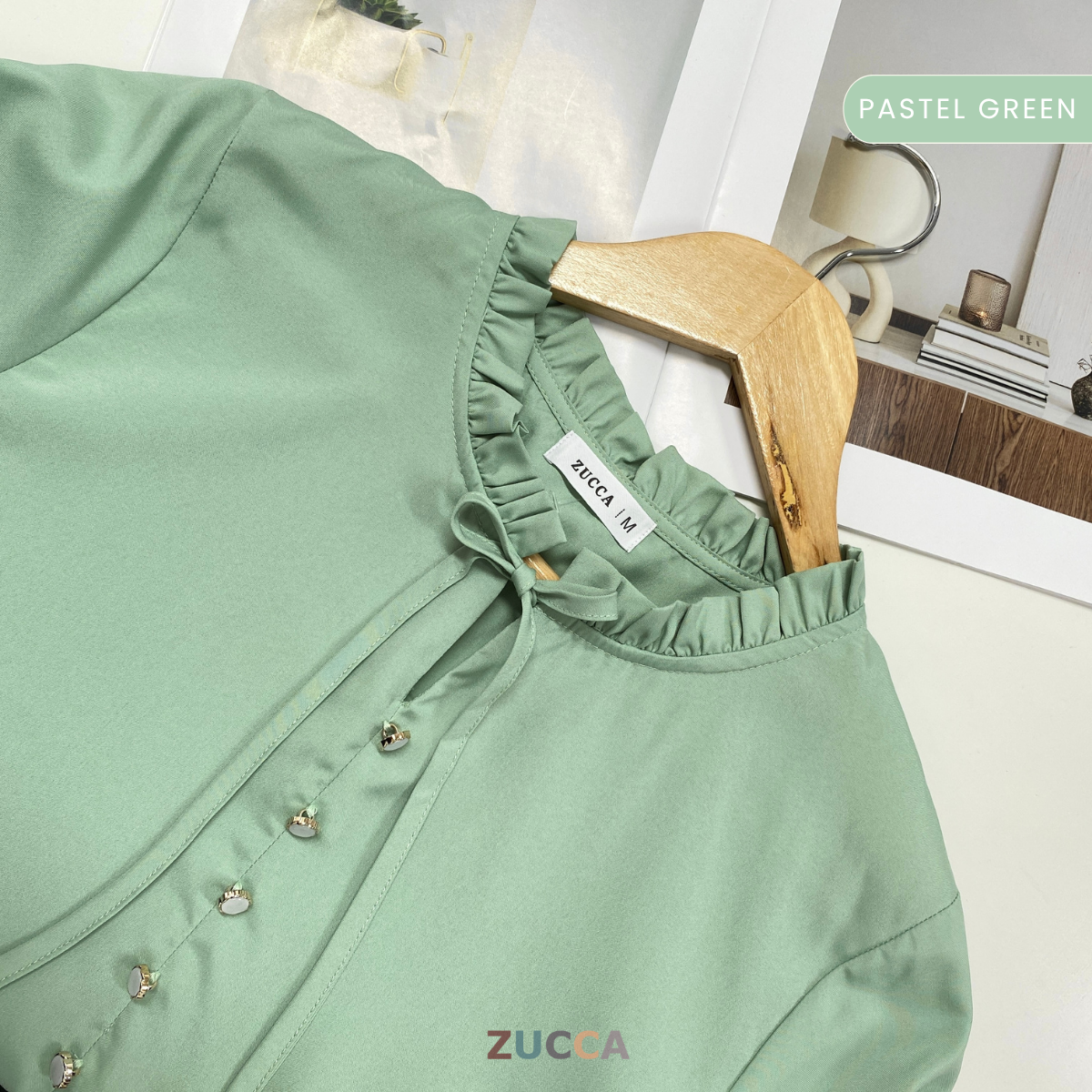 ZUCCA NINIA BLOUS LEHER BERLIPAT TRENDY - MA001