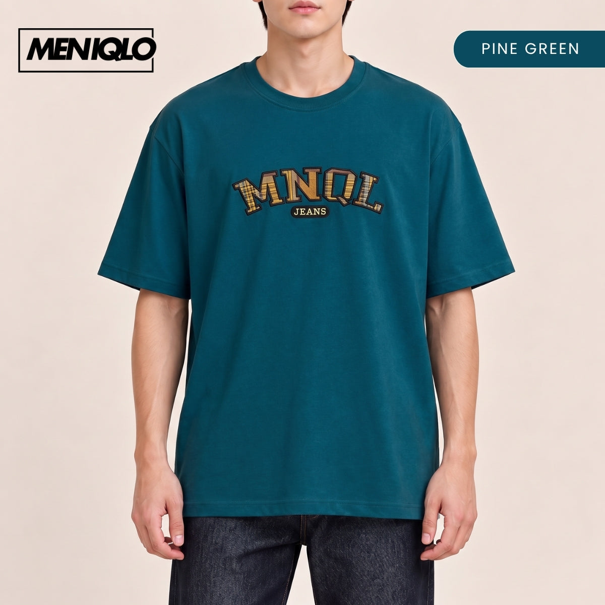 MENIQLO ADRI MEN OVERSIZED TYPOGRAPHY T-SHIRT-MQ1005