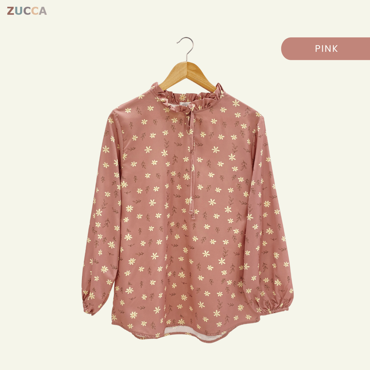 ZUCCA HANISA RUFFLE NECK FLORAL WOMEN BLOUSE - DM091