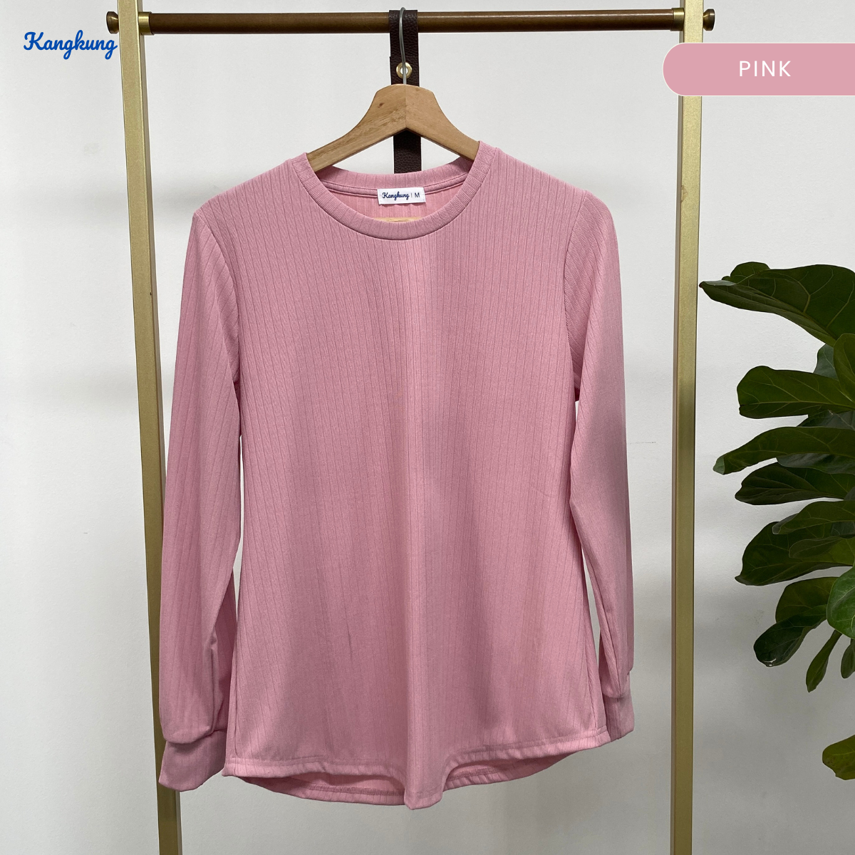 KANGKUNG AYU BLOUSE KASUAL MODEN RIBBED KNIT - KK118