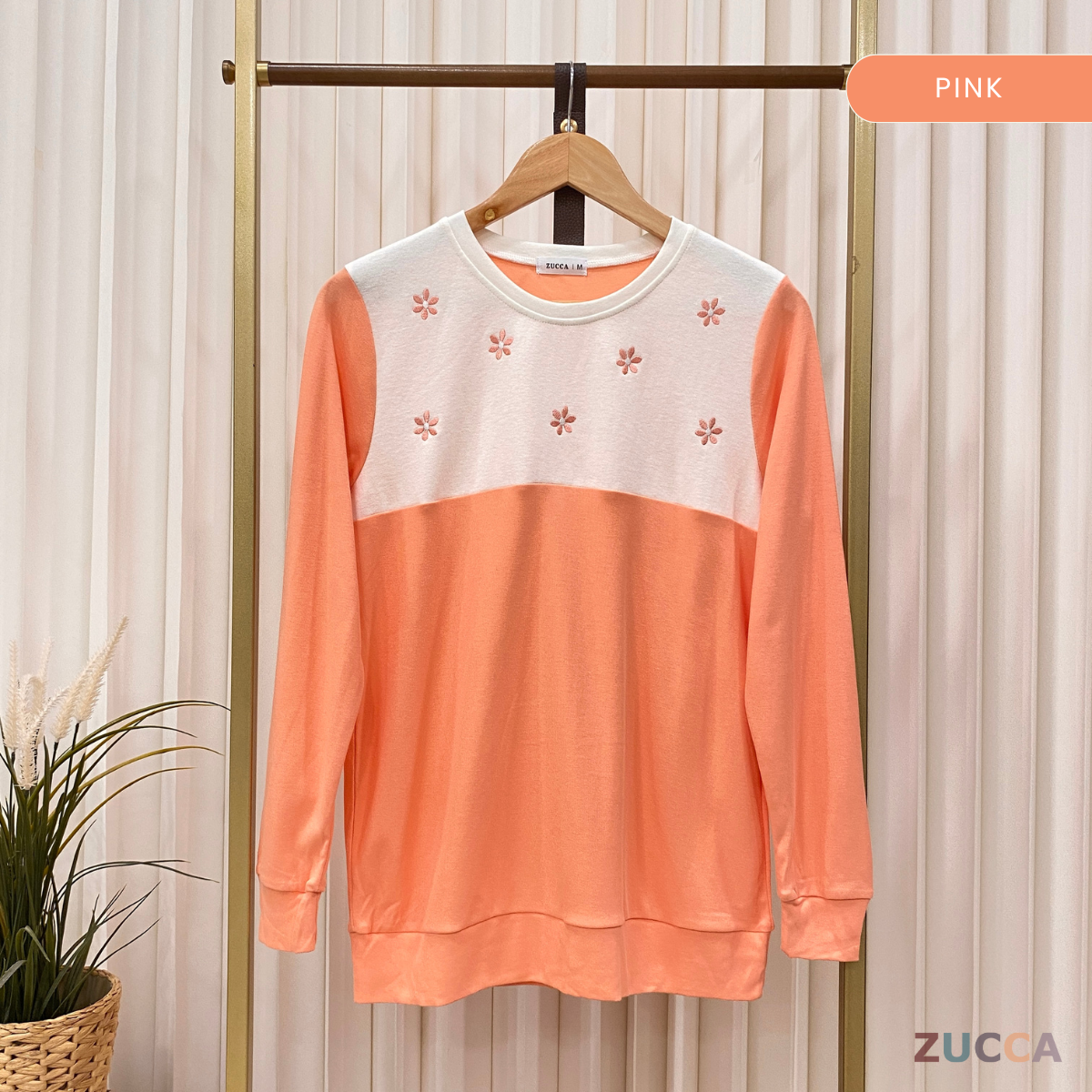 ZUCCA JOANEE BLOUSE LAYERED CANTIK DENGAN SULAMAN FLORAL - MA011