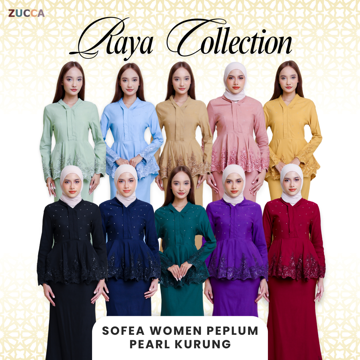 ZUCCA SOFEA WOMEN PEPLUM PEARL KURUNG - PL003