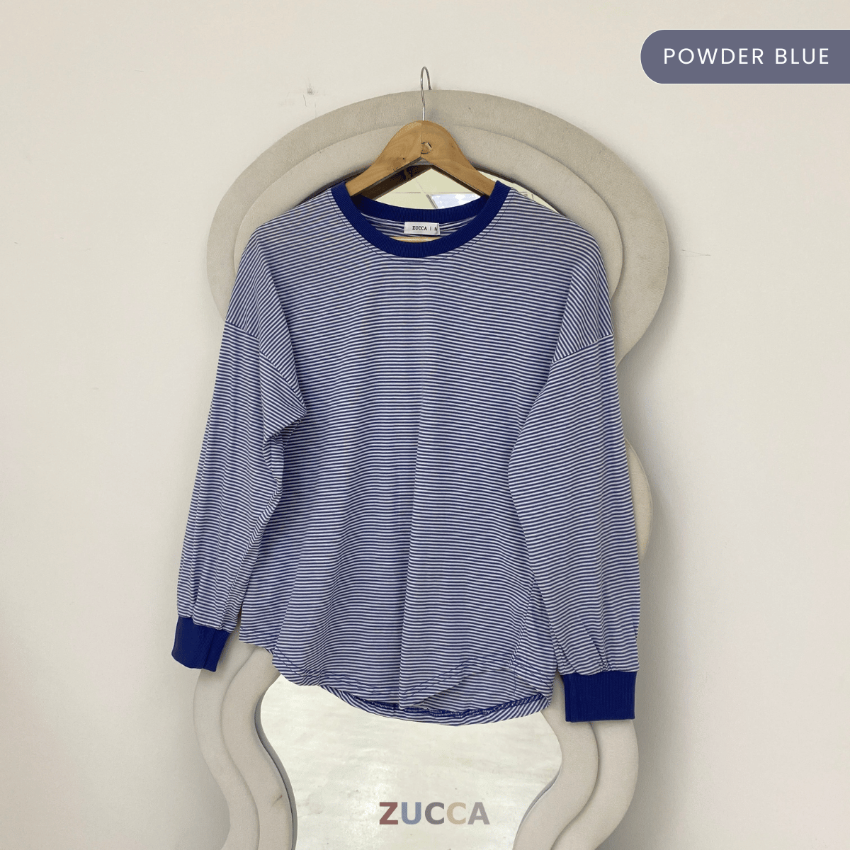 ZUCCA AZUNA CASUAL FINE STRIPE LONG SLEEVE TOP - MA172