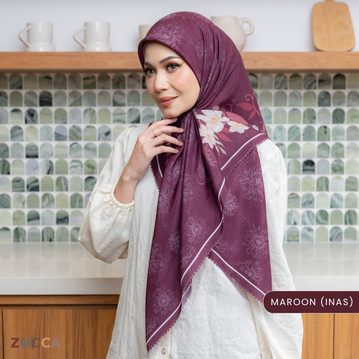 JULIANA HIJAB BAWAL FLORAL PRINTED VOILE - PSTU001