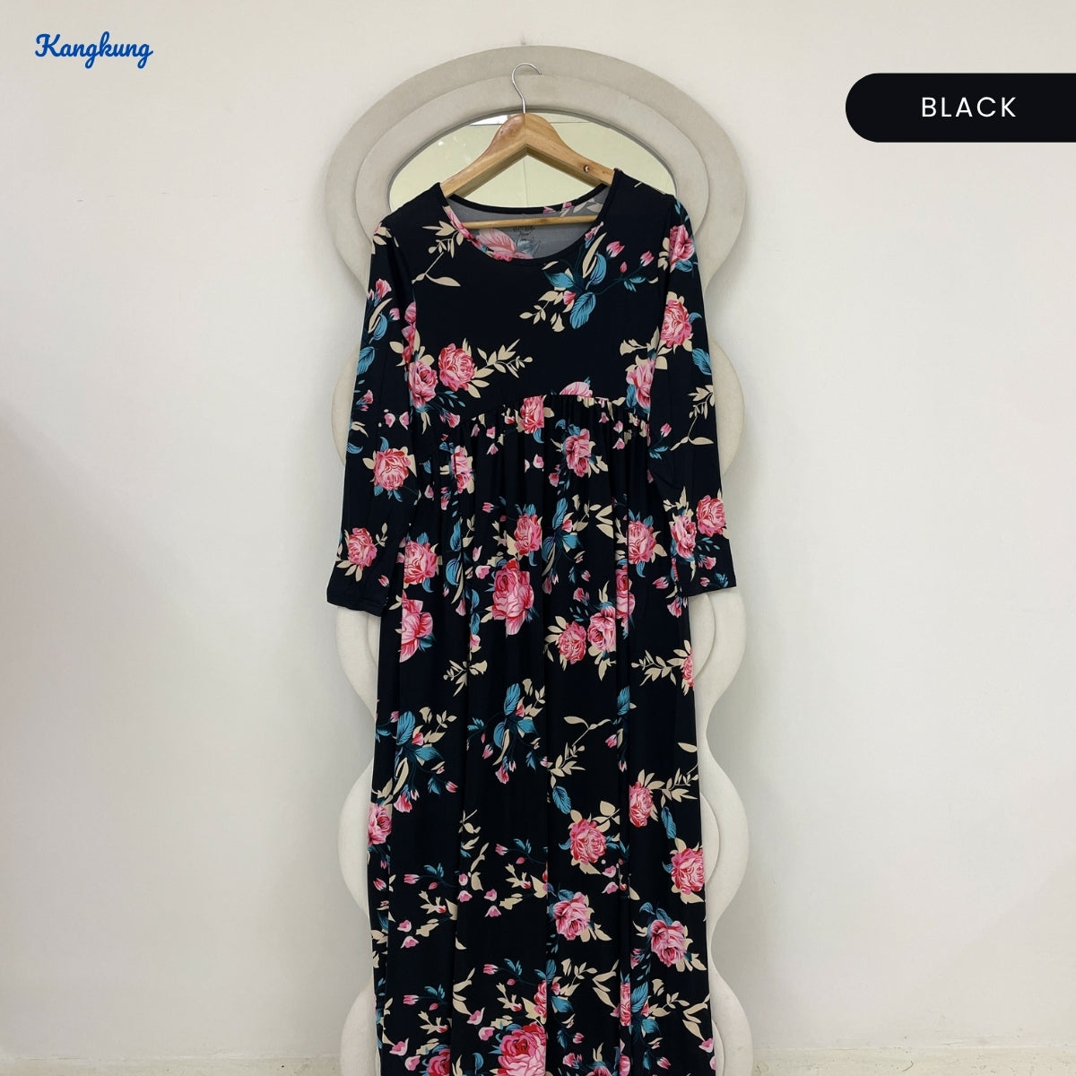 KANGKUNG FATIYA FLOWY FLORAL LONG DRESS - Q001