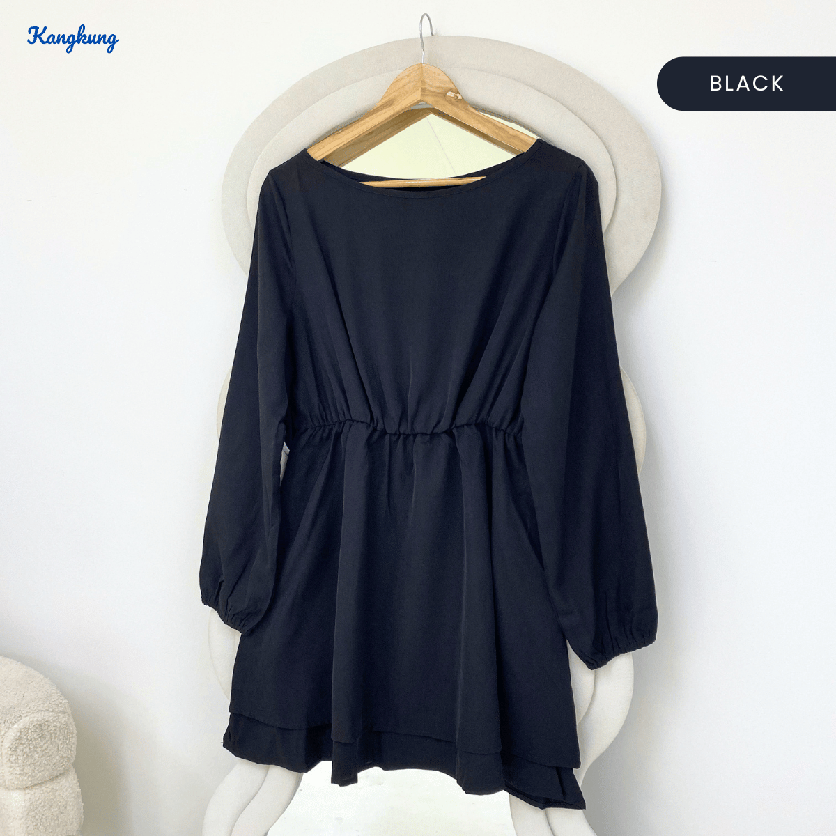KANGKUNG MARTHA ELASTIC WAIST FLARED TUNIC-Q002