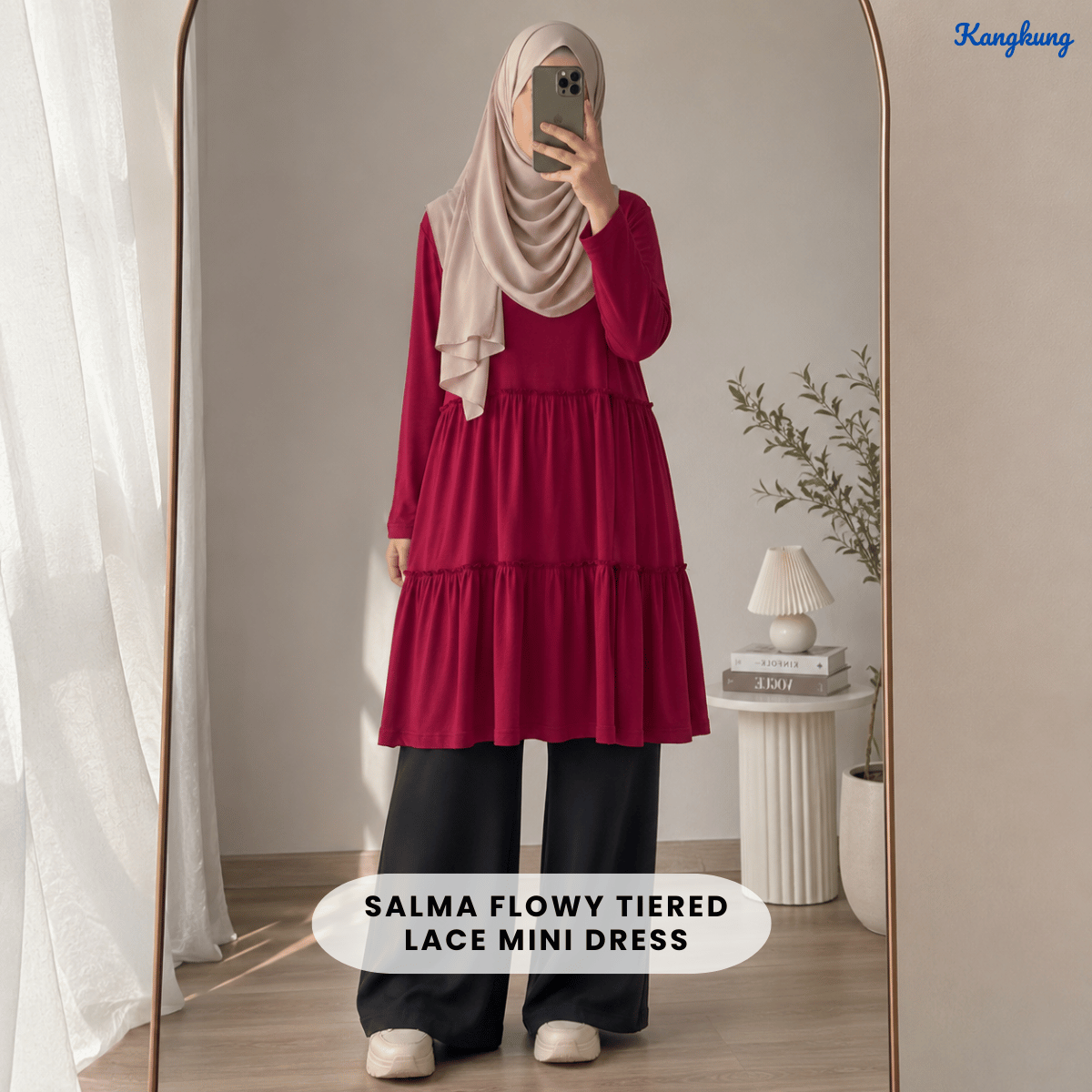 KANGKUNG SALMA FLOWY TIERED LACE MINI DRESS - Q003(#127)