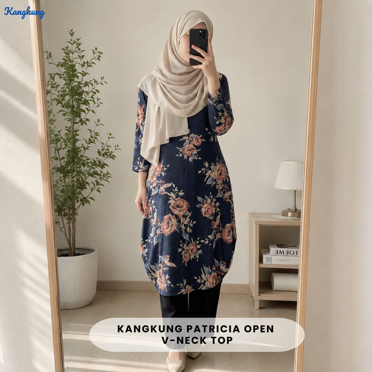 KANGKUNG PATRICIA OPEN V-NECK TOP - Q00403 (#153)
