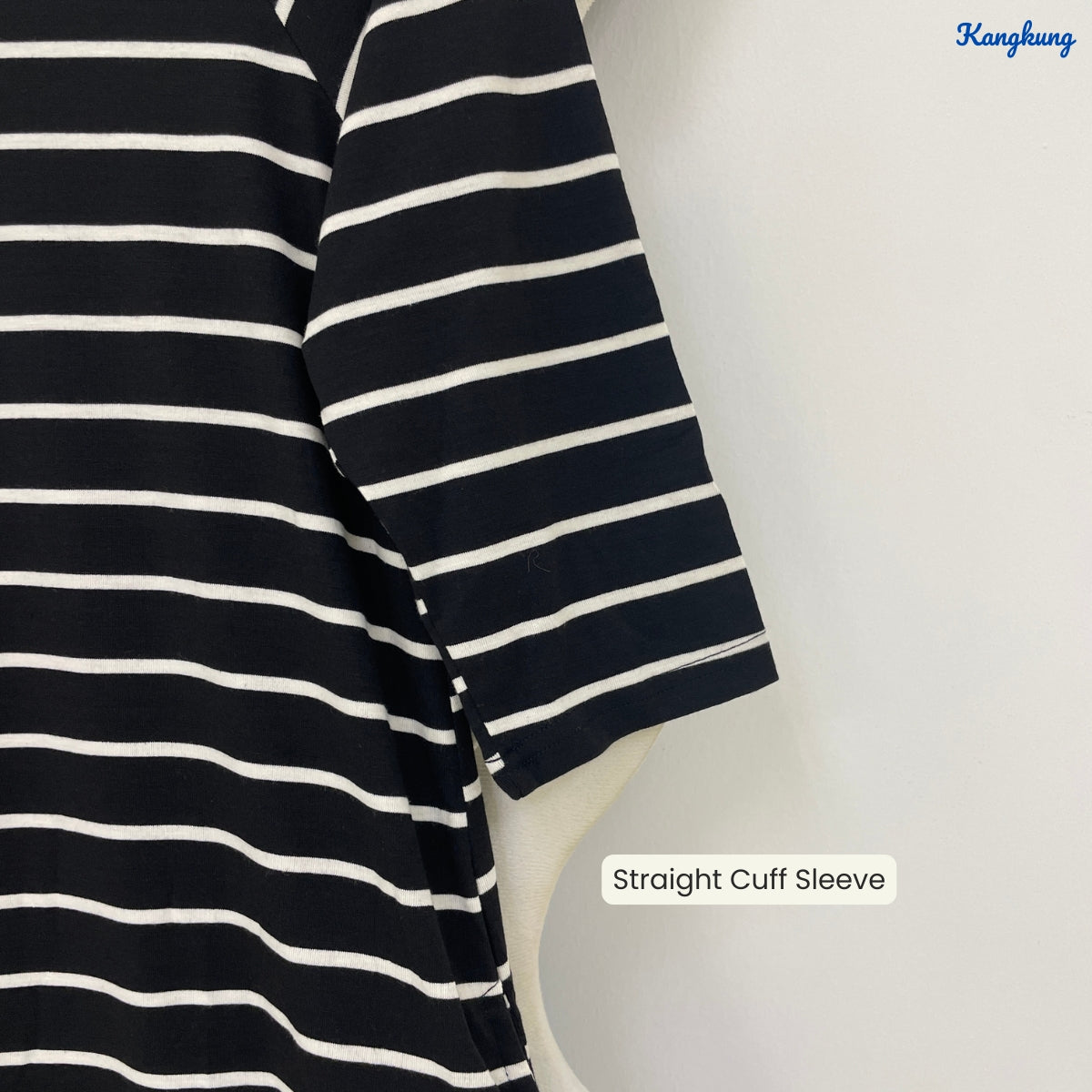 KANGKUNG JANETTE STRIPED A-LINE LONG TOP - Q007